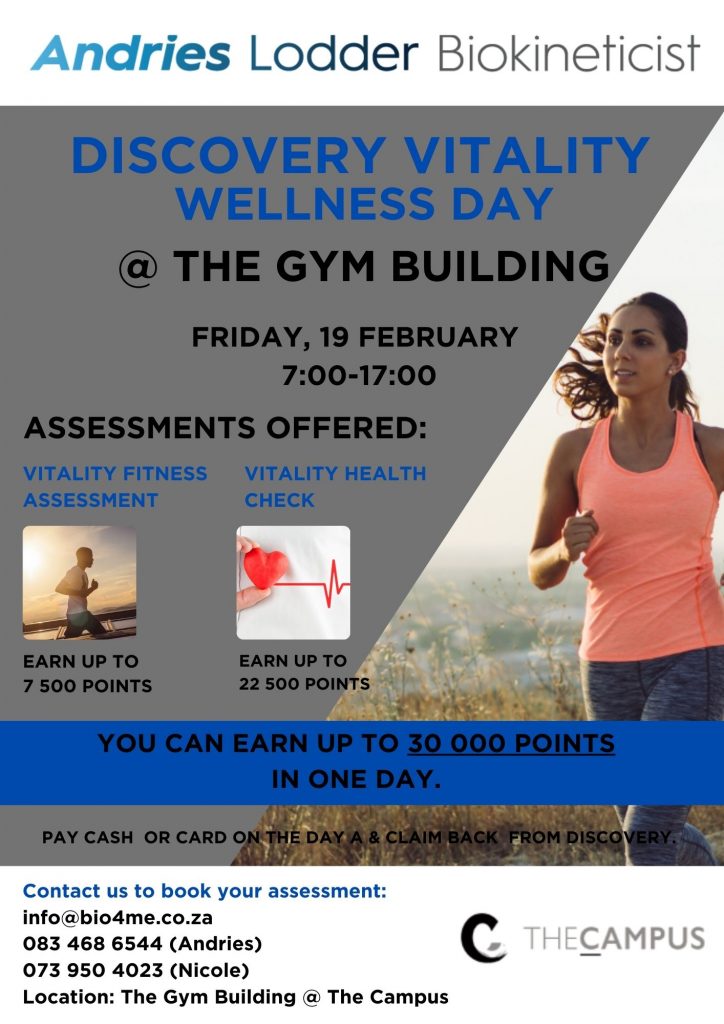 Discovery Vitality Wellness Day The Campus Bryanston Biokineticist